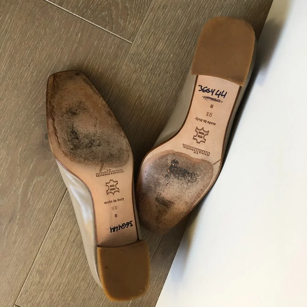 Amalfi Vero Cuoio Classic Leather Duotone Slip On Shoes Tan&Light Brown Sz 9.5B - Picture 6 of 9